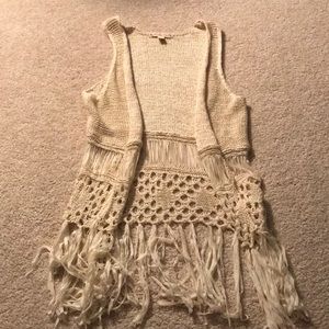 Cream tank top cardigan